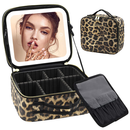 Large Capacity Cosmetic Case With LED Mirror High Sense Multifunctional Storage For Makeup Artist Cosmetic Bag