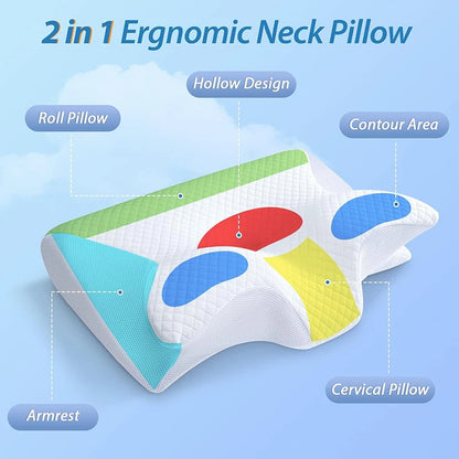 2-in-1 Cervical Pillow – Orthopedic Comfort & Ergonomic Support